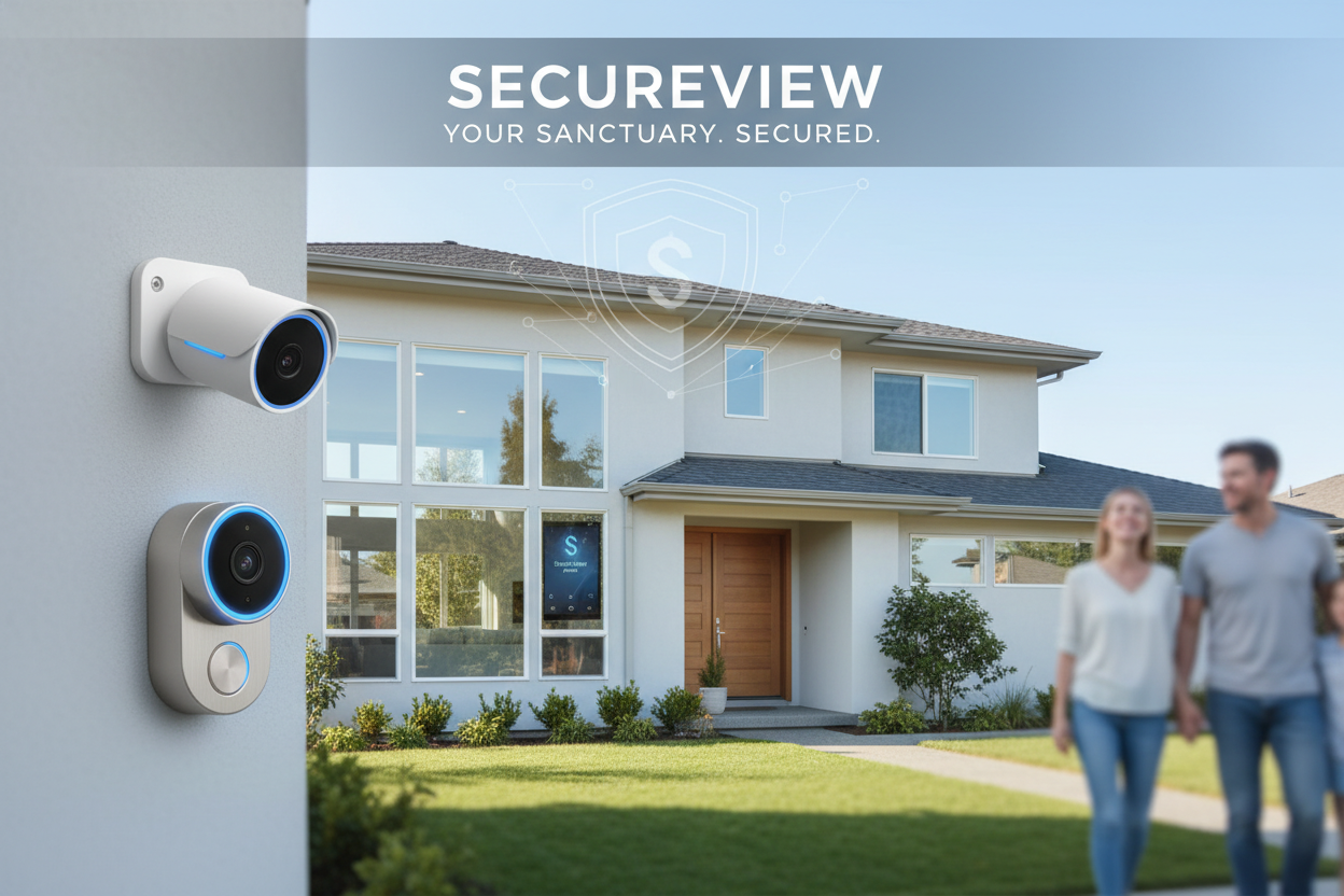 Create a image fro the front page of business called Secure veiw i sell home security products